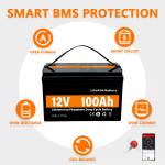 LiFePO4 סוללת חשמל לאחסון אנרגיה סולארית 12V 100Ah