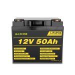 12V 50Ah נטענת מחזור עמוק Lifepo4 סוללה עבור מערכת חשמל