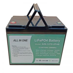 סוללת Lifepo4 נטענת 896Wh 12V 70Ah עבור Vechile חשמלי